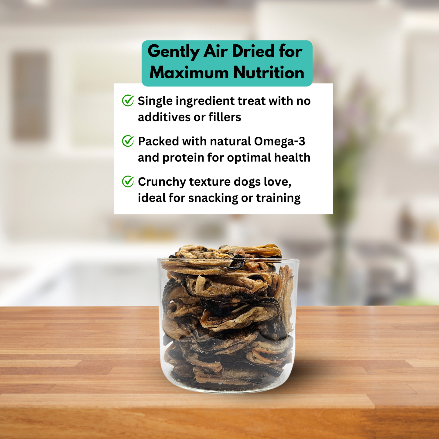 ALFIE'S TREATOS Green Lipped Mussels for Dogs, Green Mussel Supplement - Smooch & Scratch