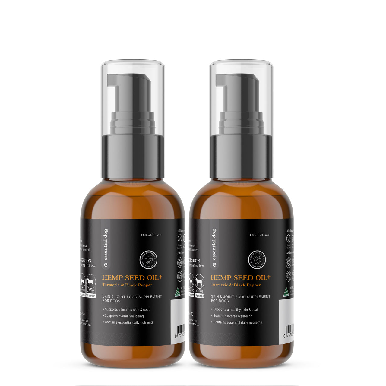 100% Raw Hemp Seed Oil: Turmeric and Black Pepper (Food Supplement) - Smooch & Scratch