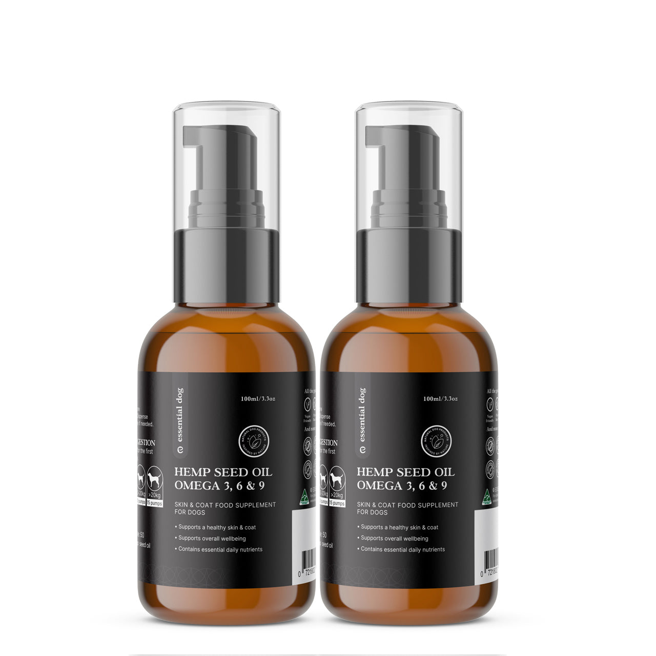 100% Raw Hemp Seed Oil: Skin, Coat and Stress Formula (Food Supplement) - Smooch & Scratch