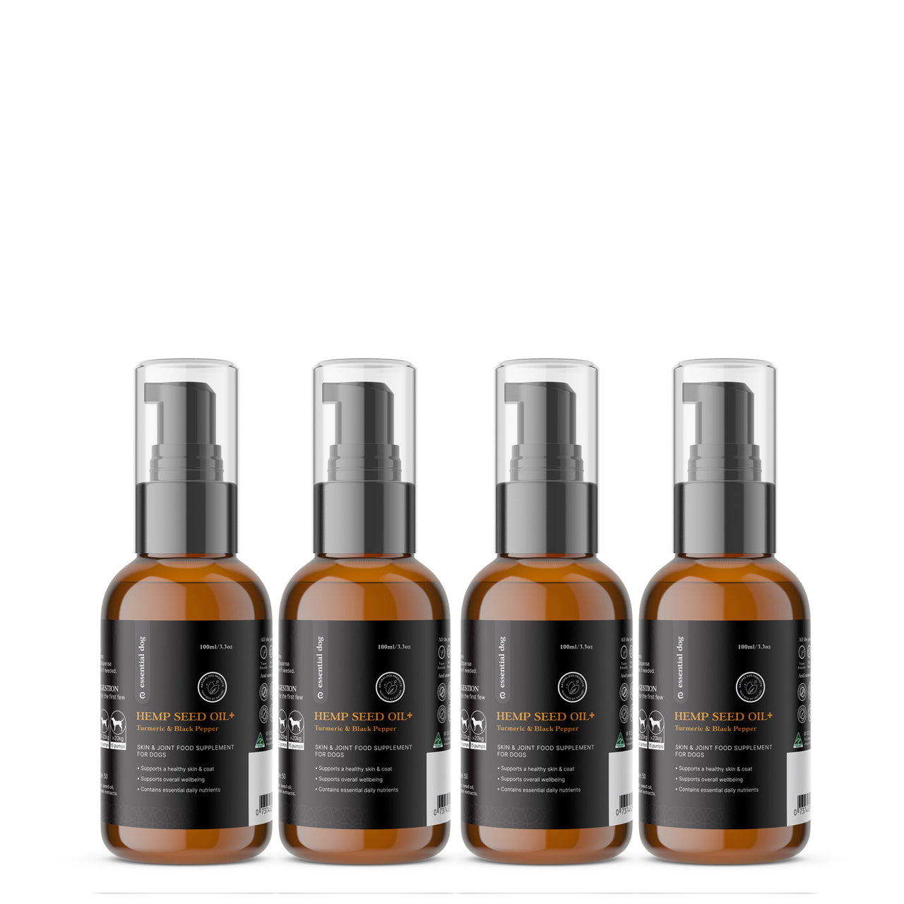 100% Raw Hemp Seed Oil: Turmeric and Black Pepper (Food Supplement) - Smooch & Scratch