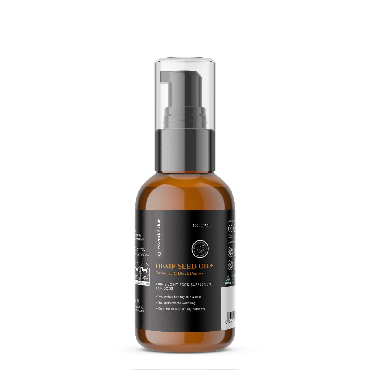 100% Raw Hemp Seed Oil: Turmeric and Black Pepper (Food Supplement) - Smooch & Scratch