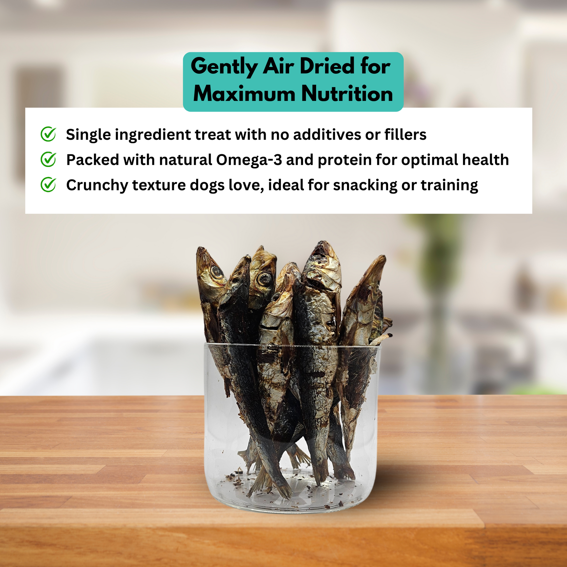 ALFIE'S TREATOS Dried Fish Dog Treats - Sardines for Dogs - Smooch & Scratch