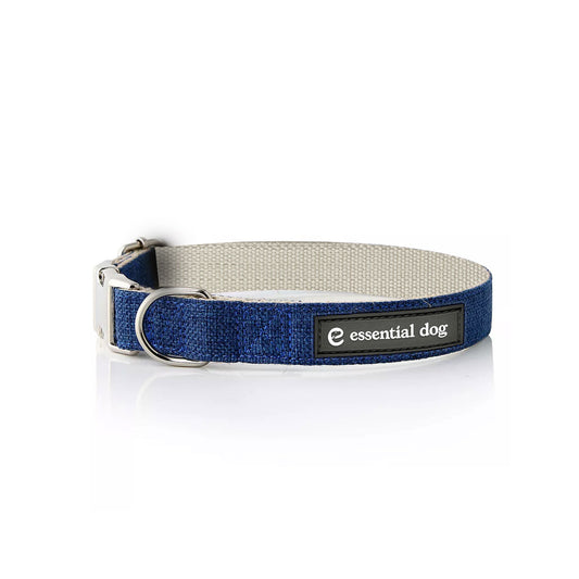 Organic Hemp & Cotton Dog Collar - Ink Blue - Smooch & Scratch