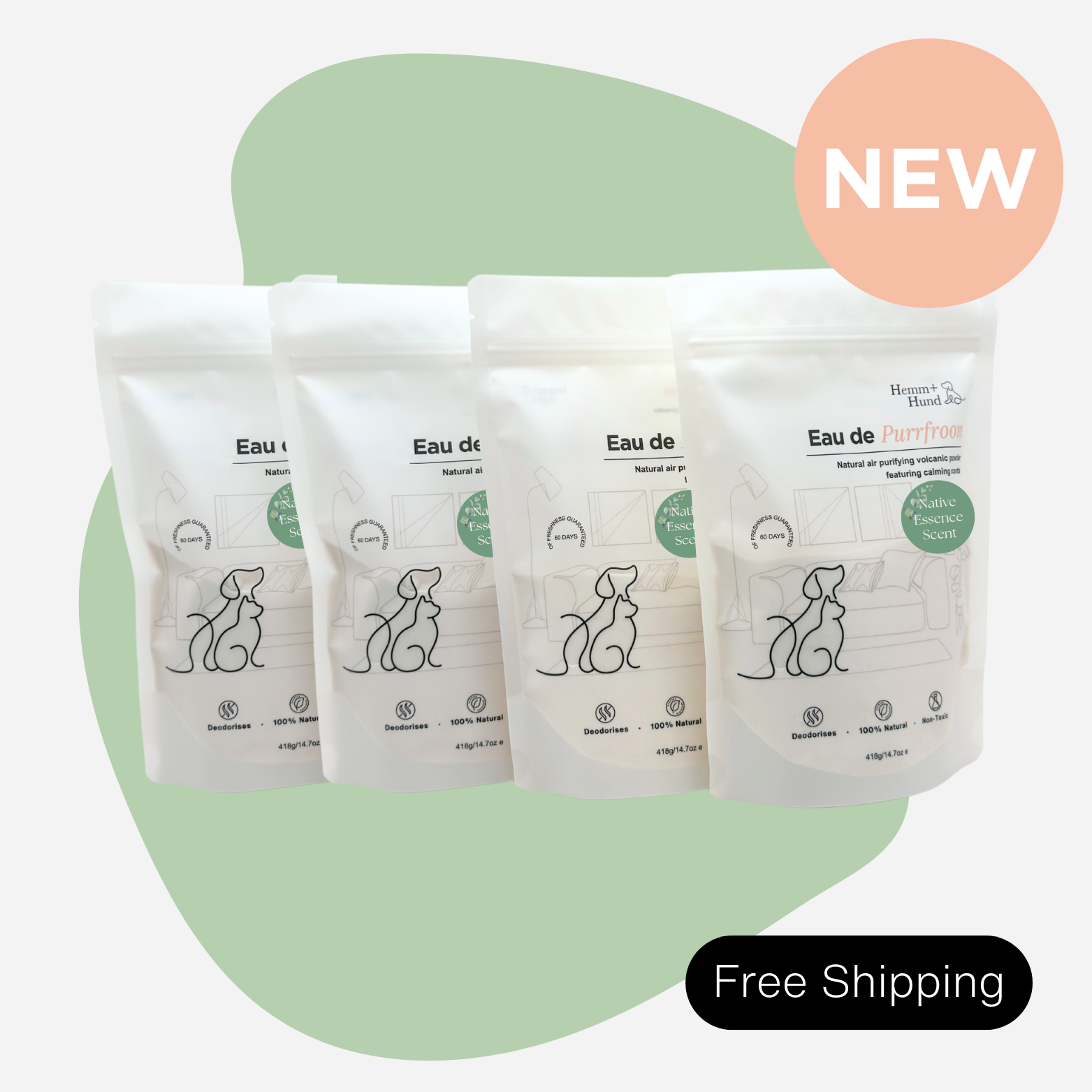 Eau de Purrfroom - 4 Pack - NEW Native Essence Scent - Smooch & Scratch