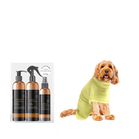Limited Edition Gift Pack : Bamboo Bathrobe + Sensitive Grooming Gift Pack - Smooch & Scratch